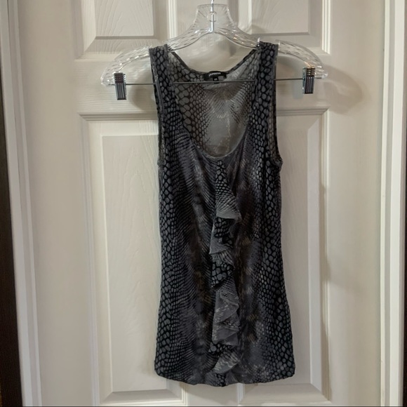 Express Grey/Black Snake Print Scoop Neck Tank XS - Picture 1 of 7